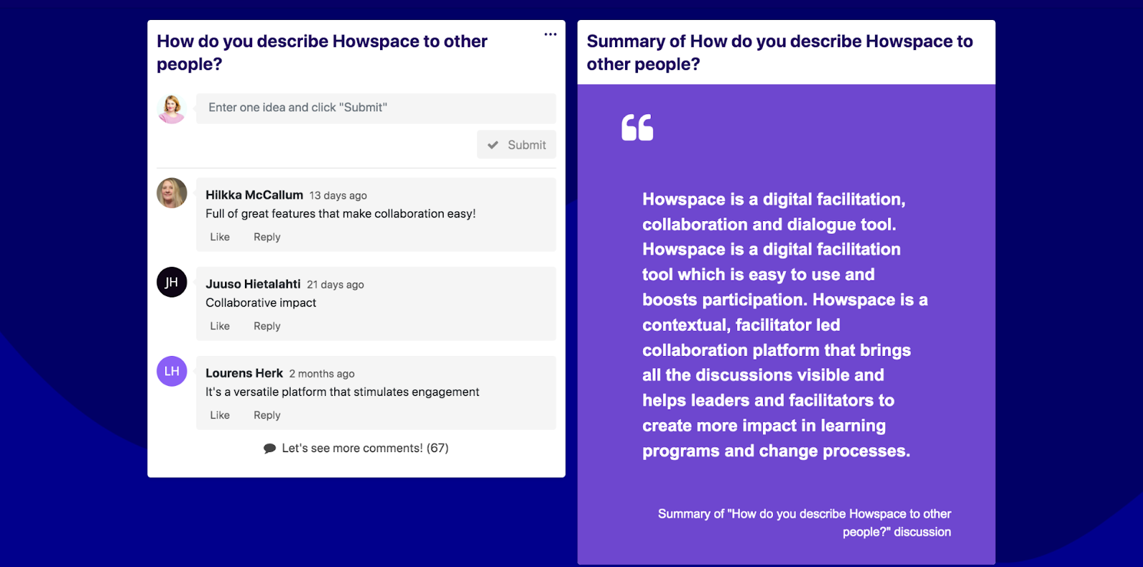 Howspace AI summary 