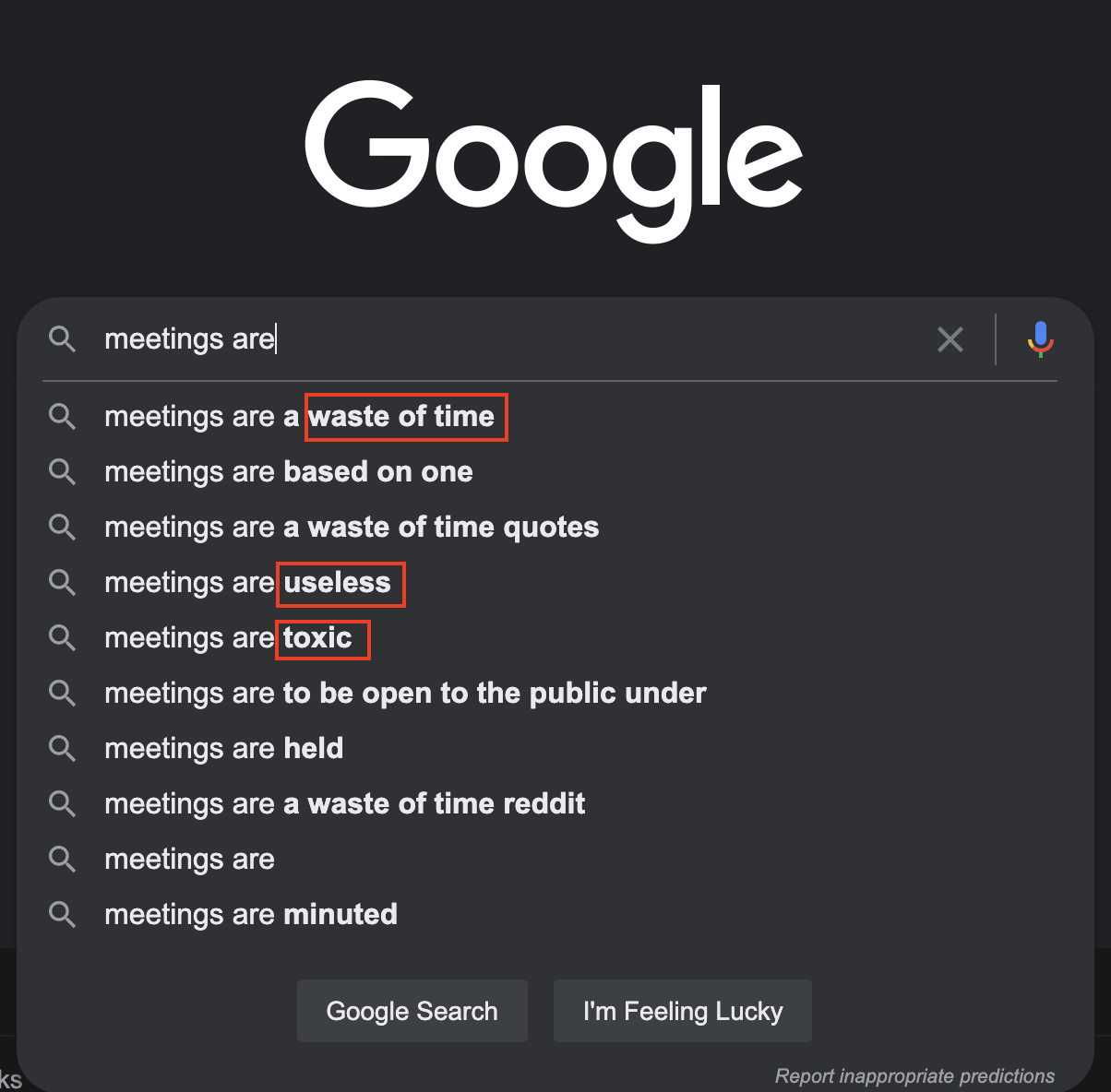 Google search results for 