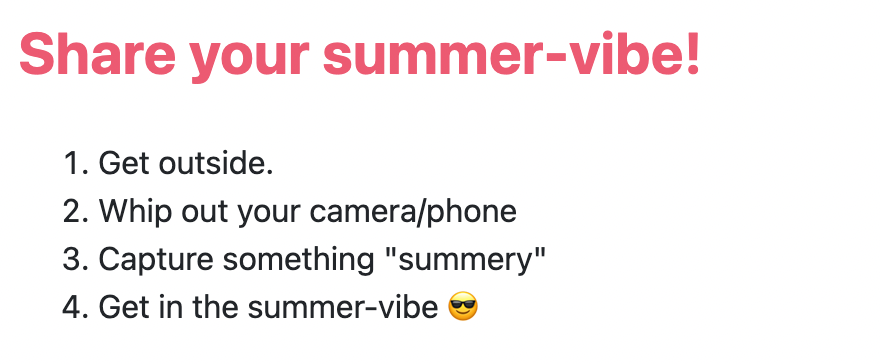 Activity prompt in Howspace: Share your summer-vibe