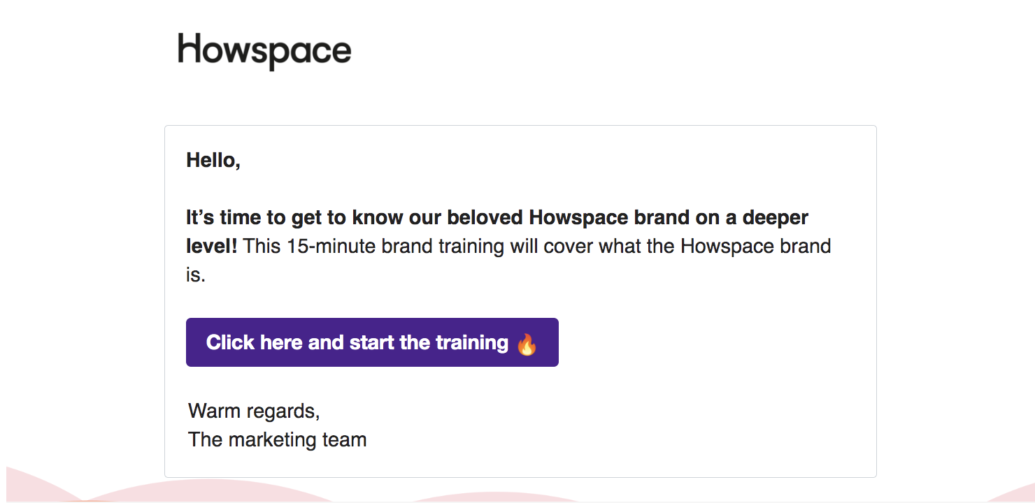 Howspace email invitation